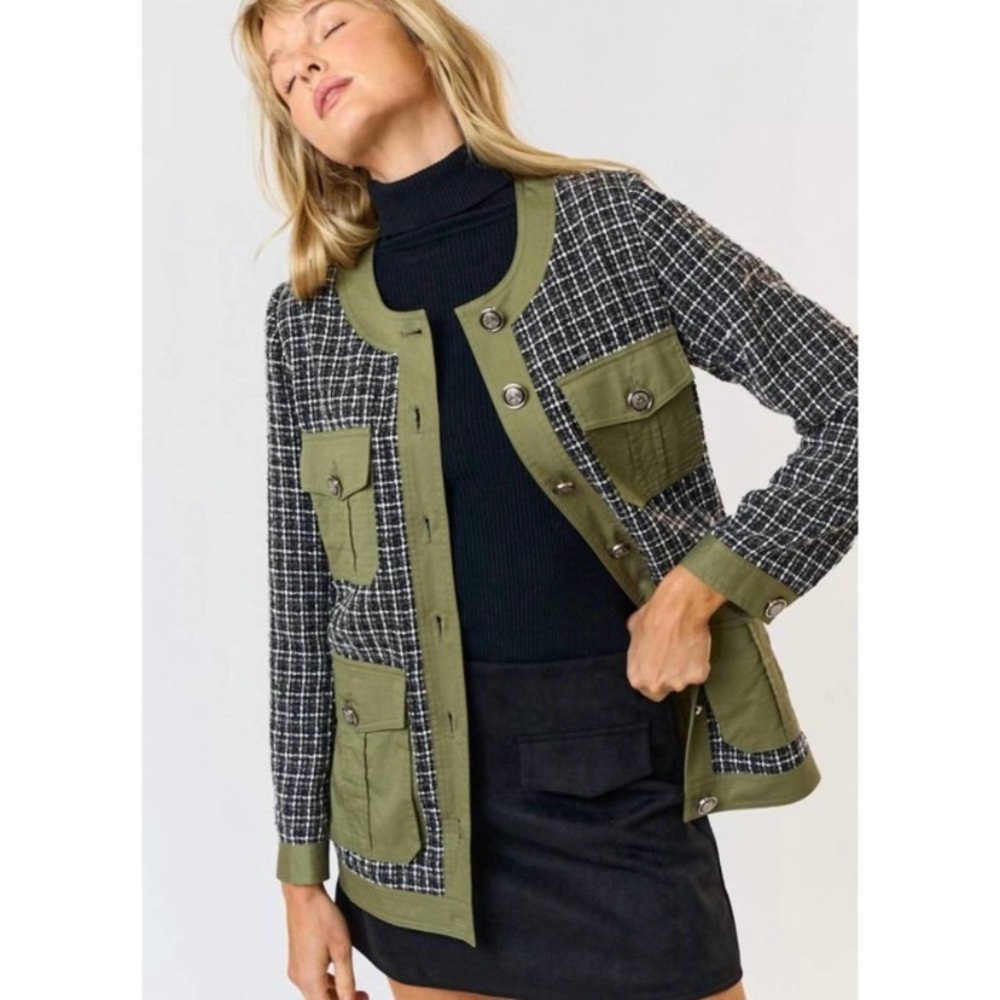 NEW LALAVON pulling it together tweed jacket in olive